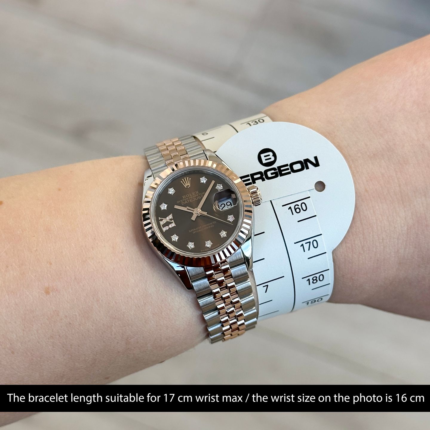 Rolex Lady-Datejust 279171 (2018) - Brown dial 28 mm Gold/Steel case (3/8)