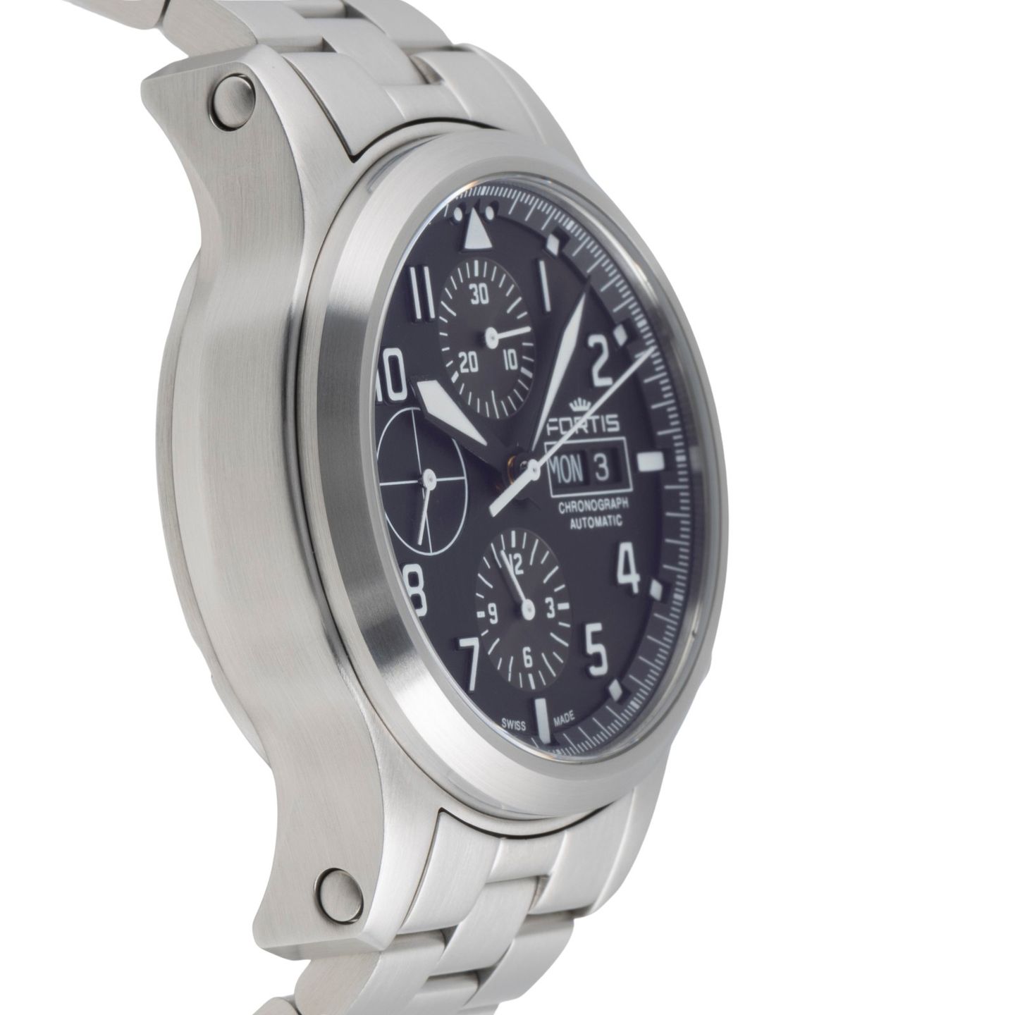 Fortis Unknown 656.10.141 (Unknown (random serial)) - Black dial 42 mm Steel case (7/8)