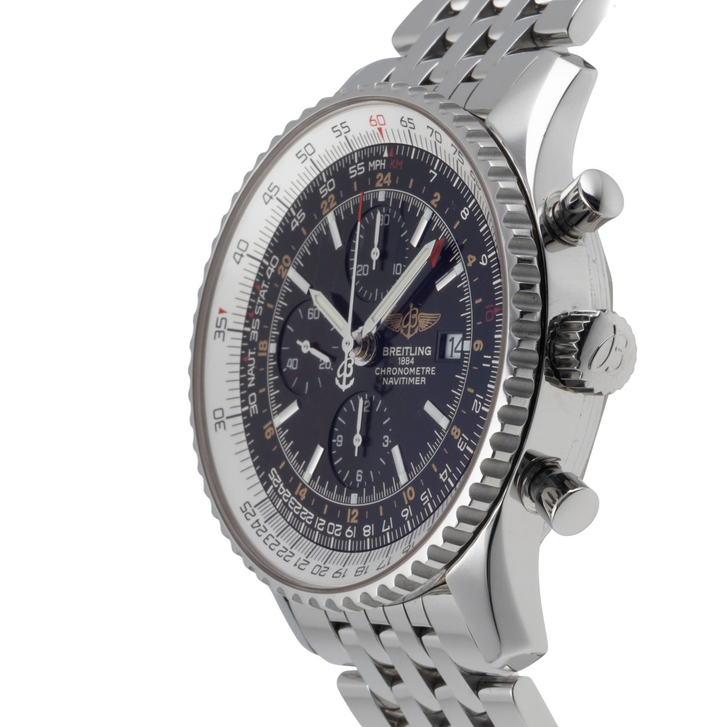 Breitling Navitimer World A24322 (2005) - 46 mm Steel case (6/8)