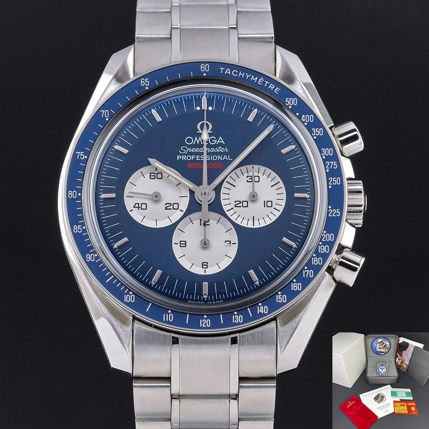 Omega Speedmaster Professional Moonwatch 3565.80.00 (2005) - Blauw wijzerplaat 42mm Staal (1/8)