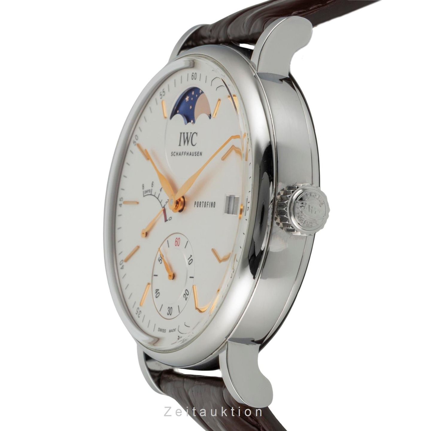 IWC Portofino Hand-Wound IW516401 (Onbekend (willekeurig serienummer)) - Zilver wijzerplaat 45mm Staal (5/8)