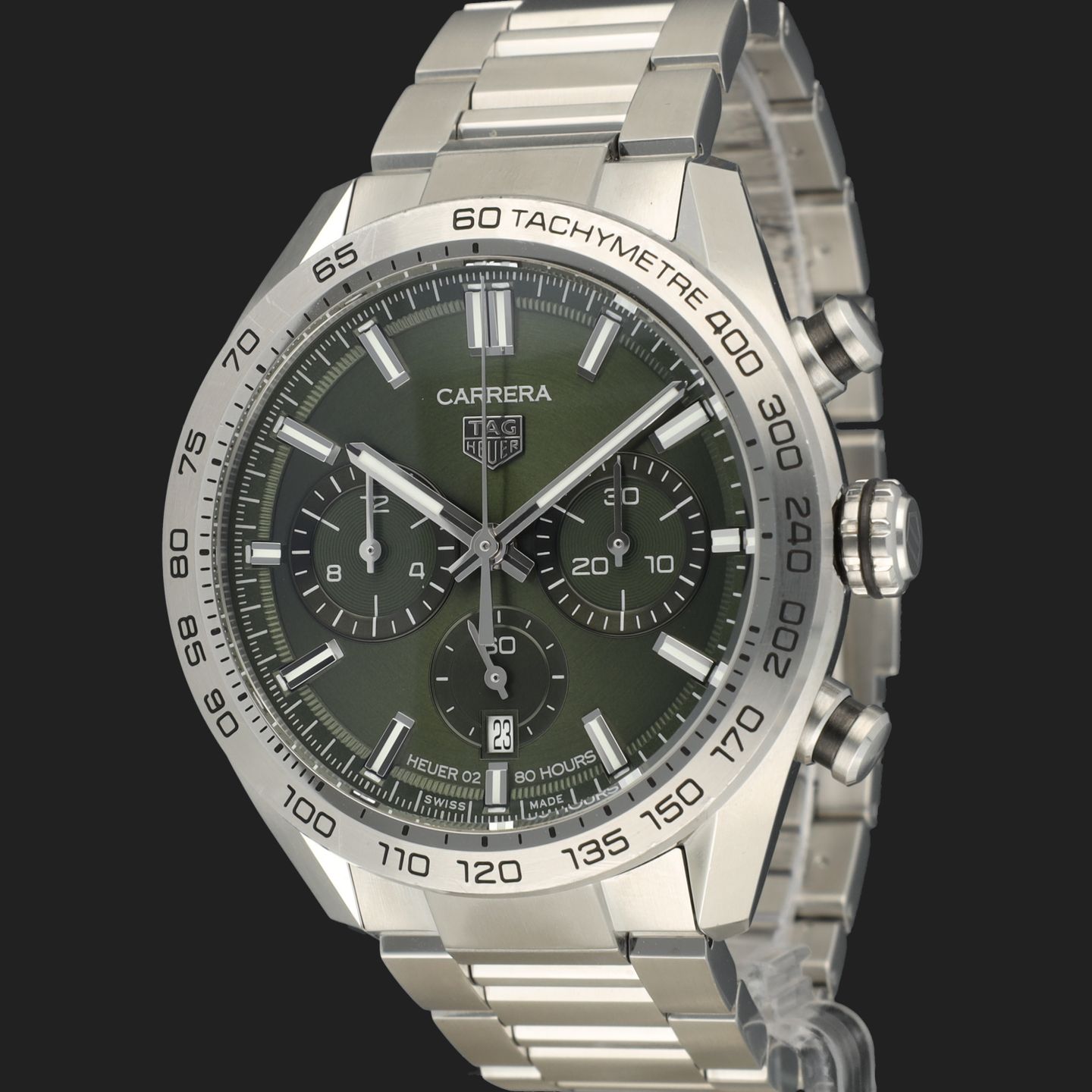 TAG Heuer Carrera CBN2A10.BA0643 (2023) - Groen wijzerplaat 44mm Staal (1/8)