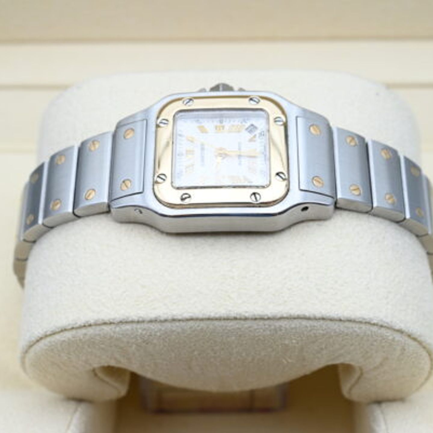 Cartier Santos Galbée 2423 (Onbekend (willekeurig serienummer)) - Wit wijzerplaat 24mm Goud/Staal (4/9)