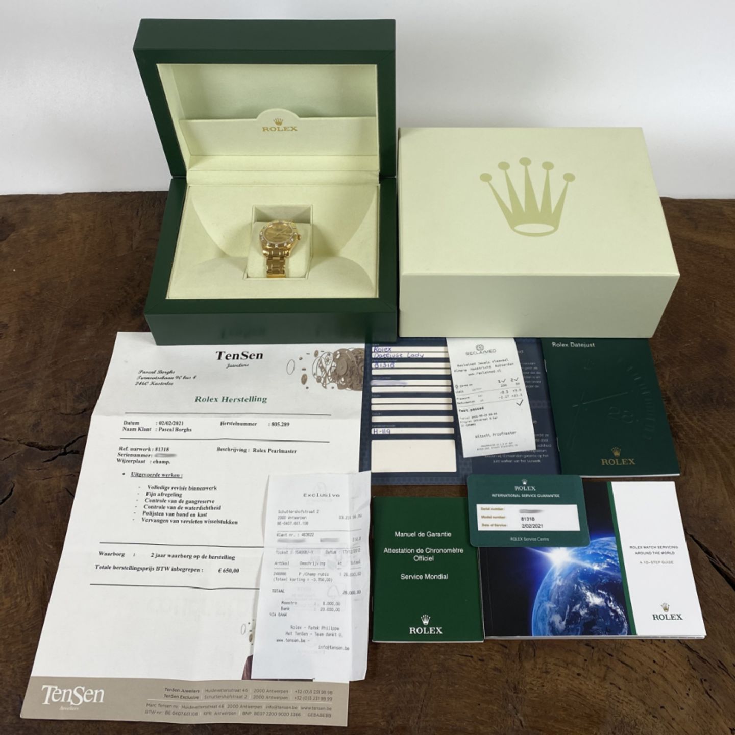 Rolex Datejust 31 81318 (2012) - Champagne dial 34 mm Yellow Gold case (6/6)