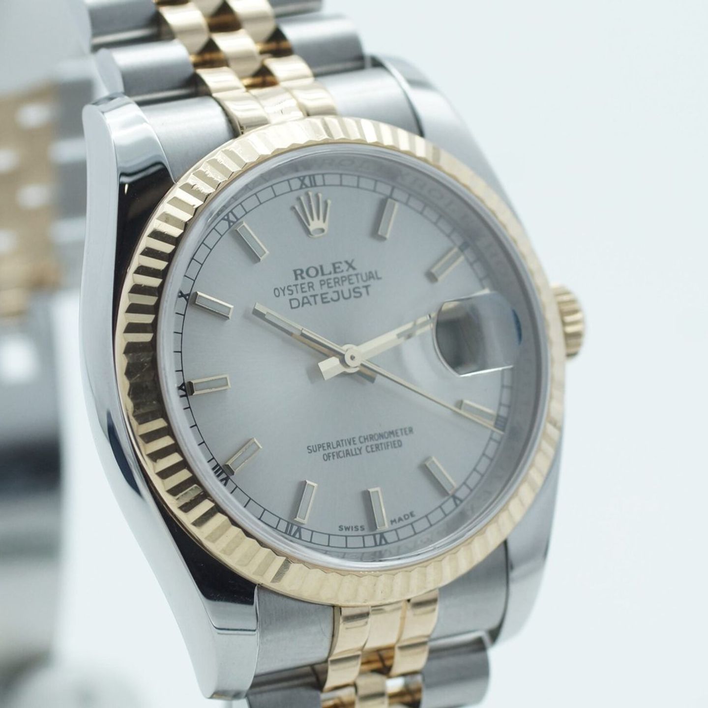 Rolex Datejust 36 116233 (2012) - Silver dial 36 mm Gold/Steel case (3/8)