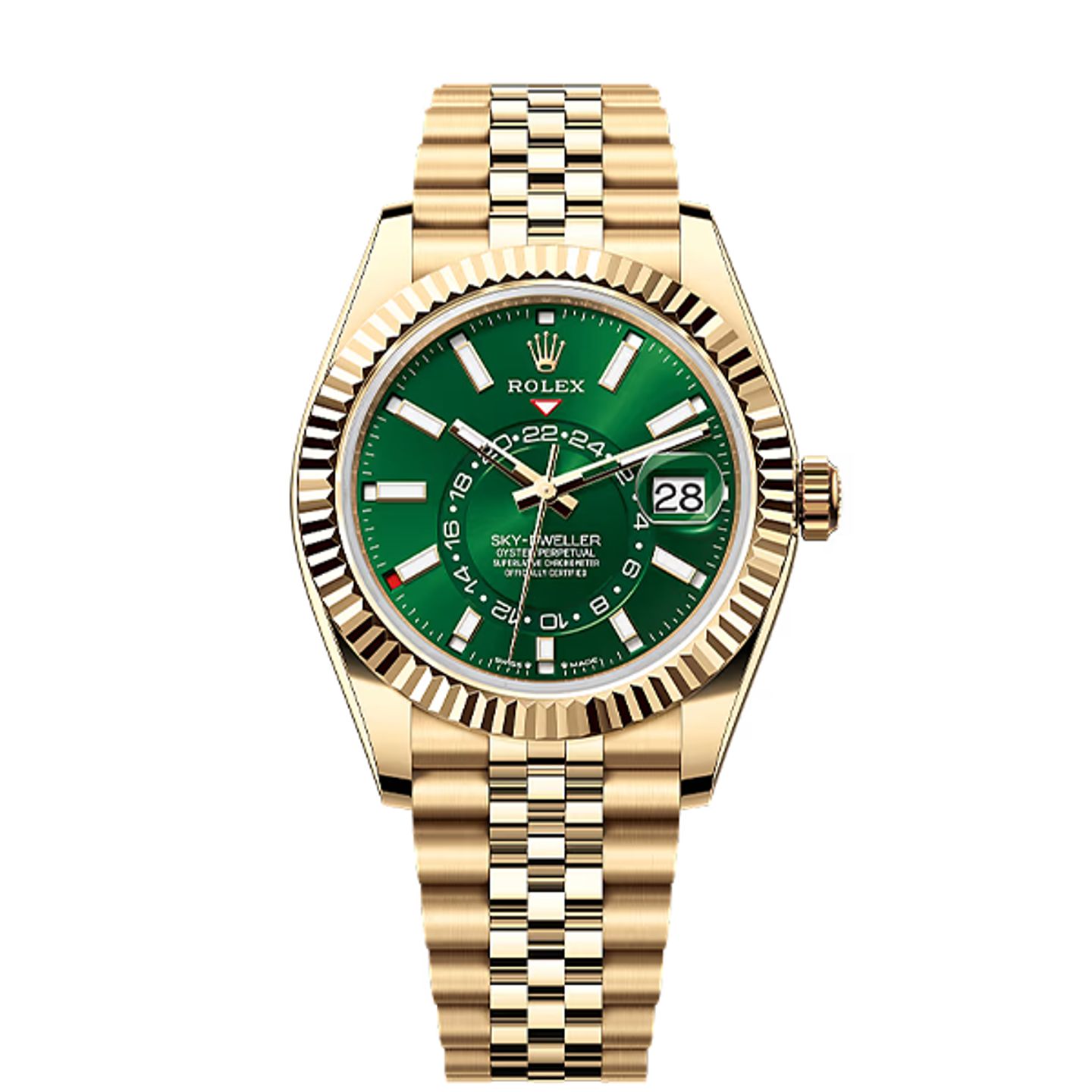 Rolex Sky-Dweller 336938 (2026) - Green dial 42 mm Yellow Gold case (1/8)