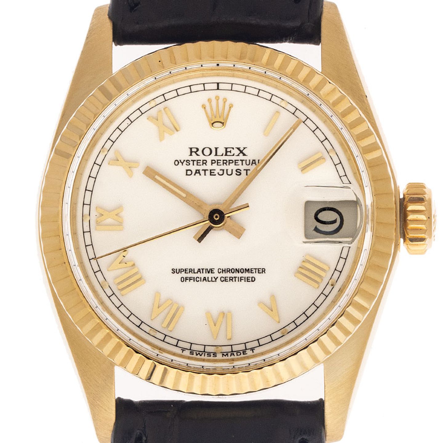 Rolex Datejust 6827 (1977) - Wit wijzerplaat 31mm Geelgoud (1/6)