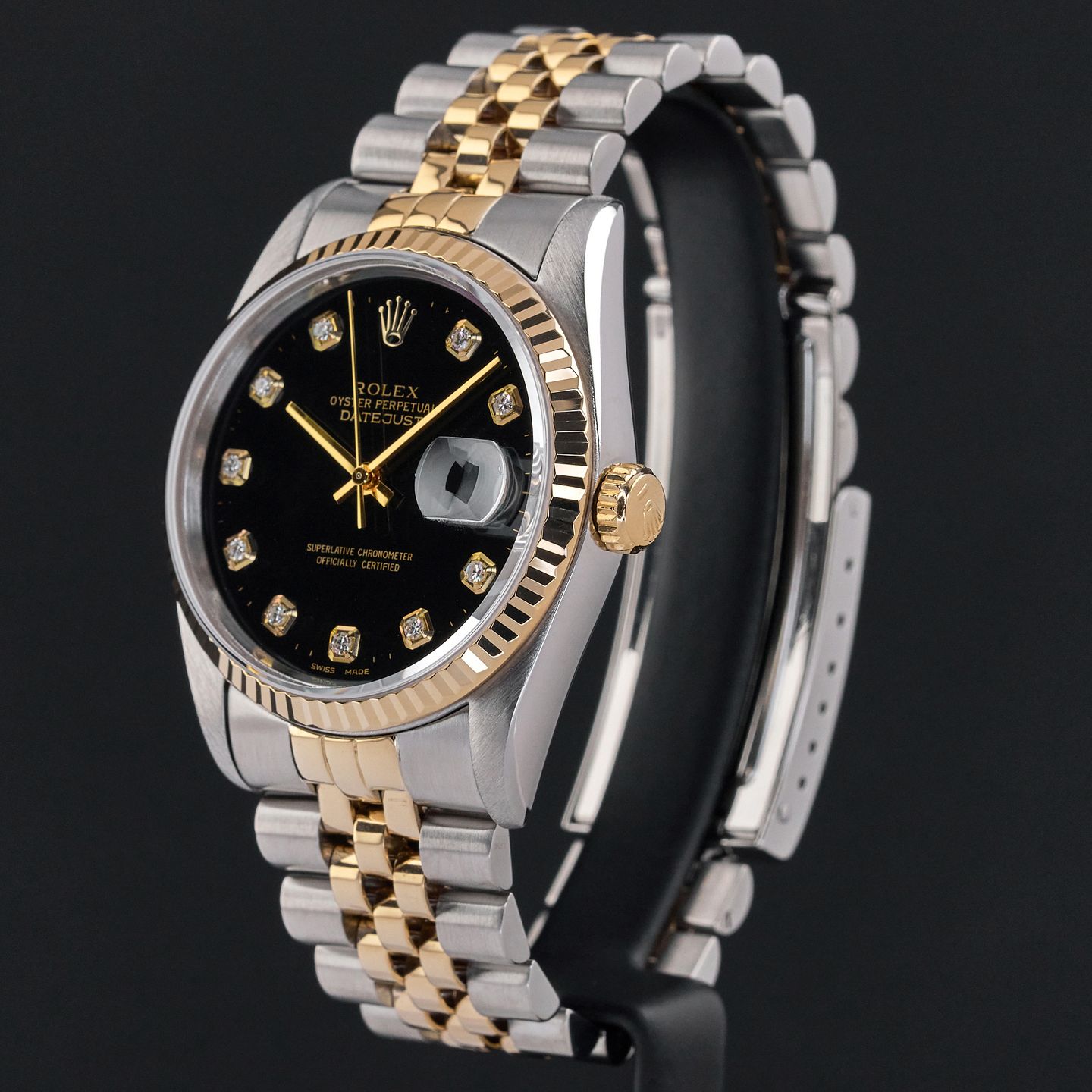 Rolex Datejust 36 16233 (1995) - Black dial 36 mm Gold/Steel case (4/8)
