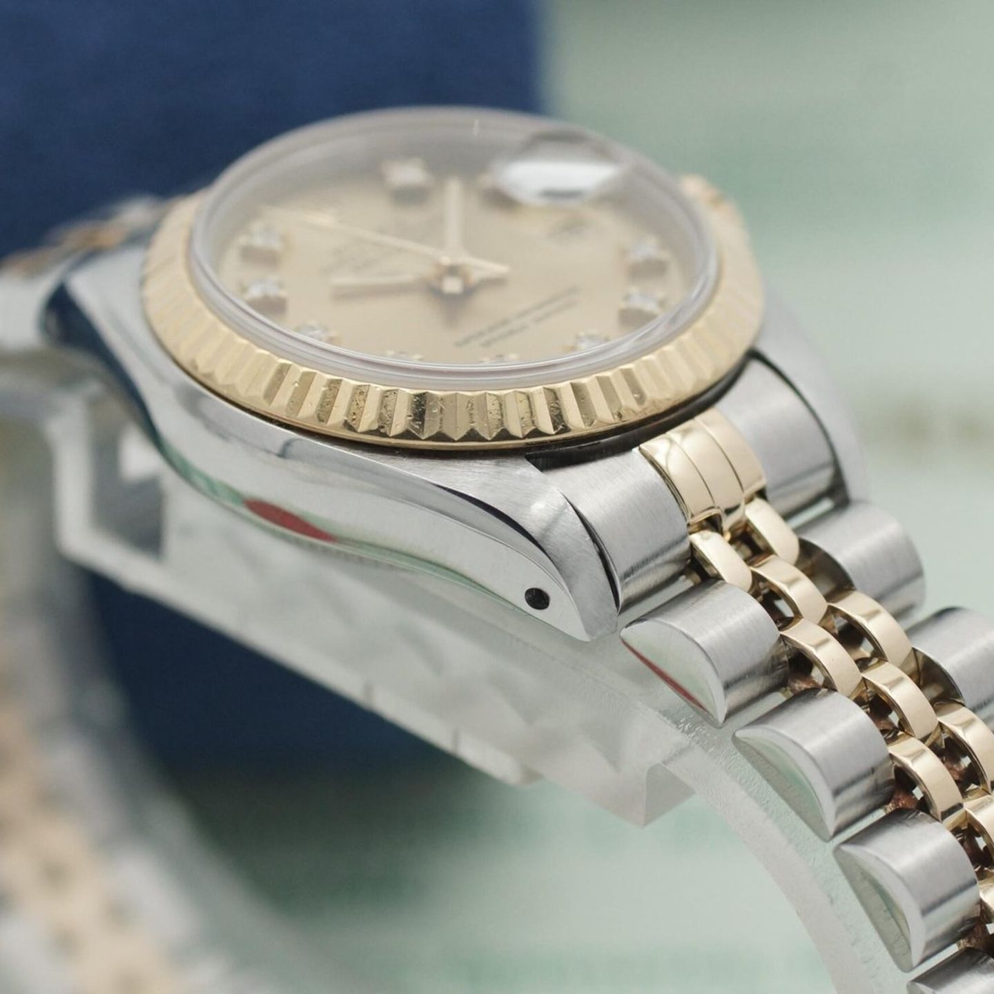 Rolex Lady-Datejust 69173 (1988) - Champagne dial 26 mm Gold/Steel case (7/8)
