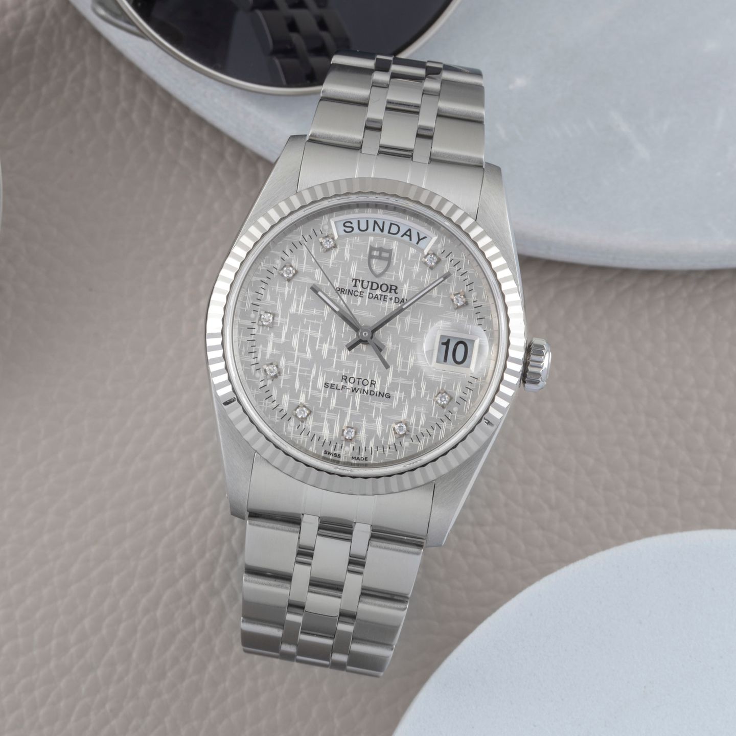 Tudor Prince Date 76214 (Unknown (random serial)) - Silver dial 36 mm Steel case (1/8)