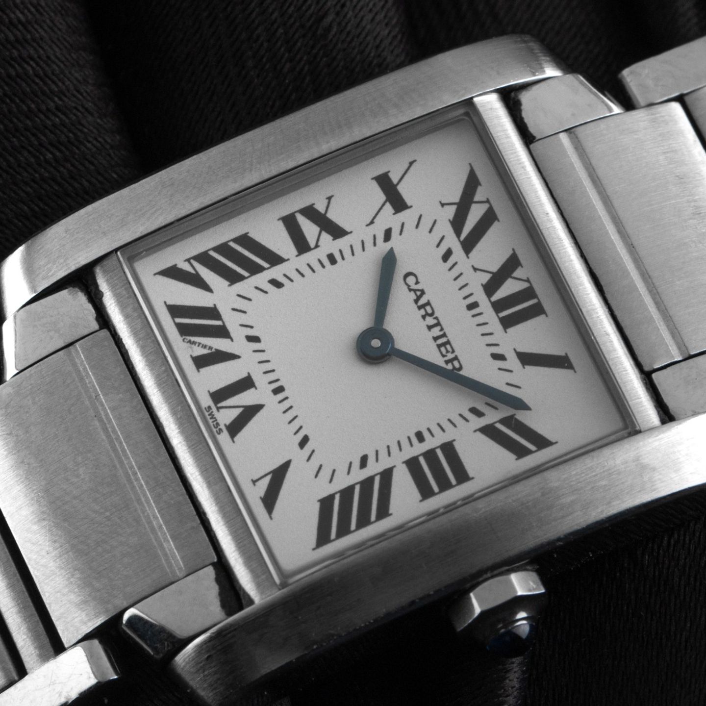 Cartier Tank Française 2301 (1998) - White dial 25 mm Steel case (3/7)