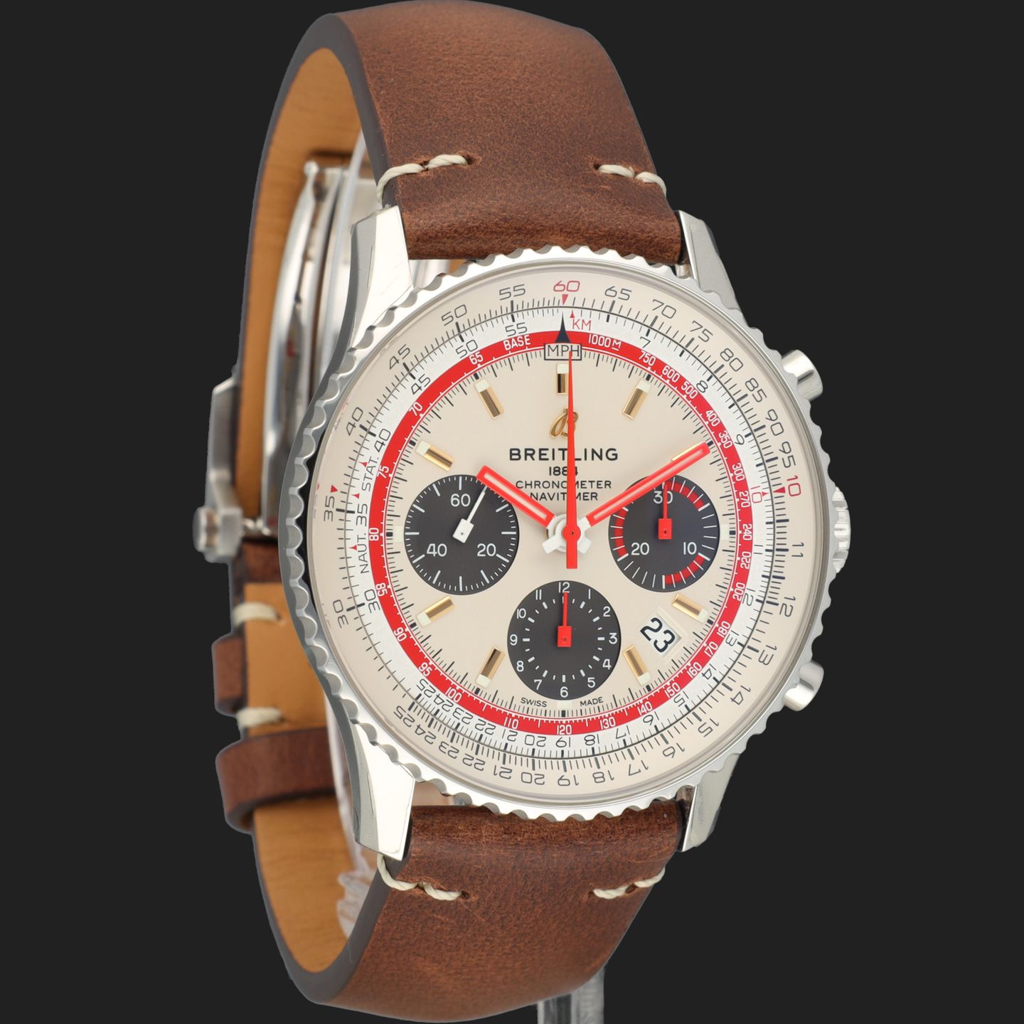 Breitling Navitimer 1 B01 Chronograph AB01219A1G1X2 (2023) - Zilver wijzerplaat 43mm Staal (4/8)