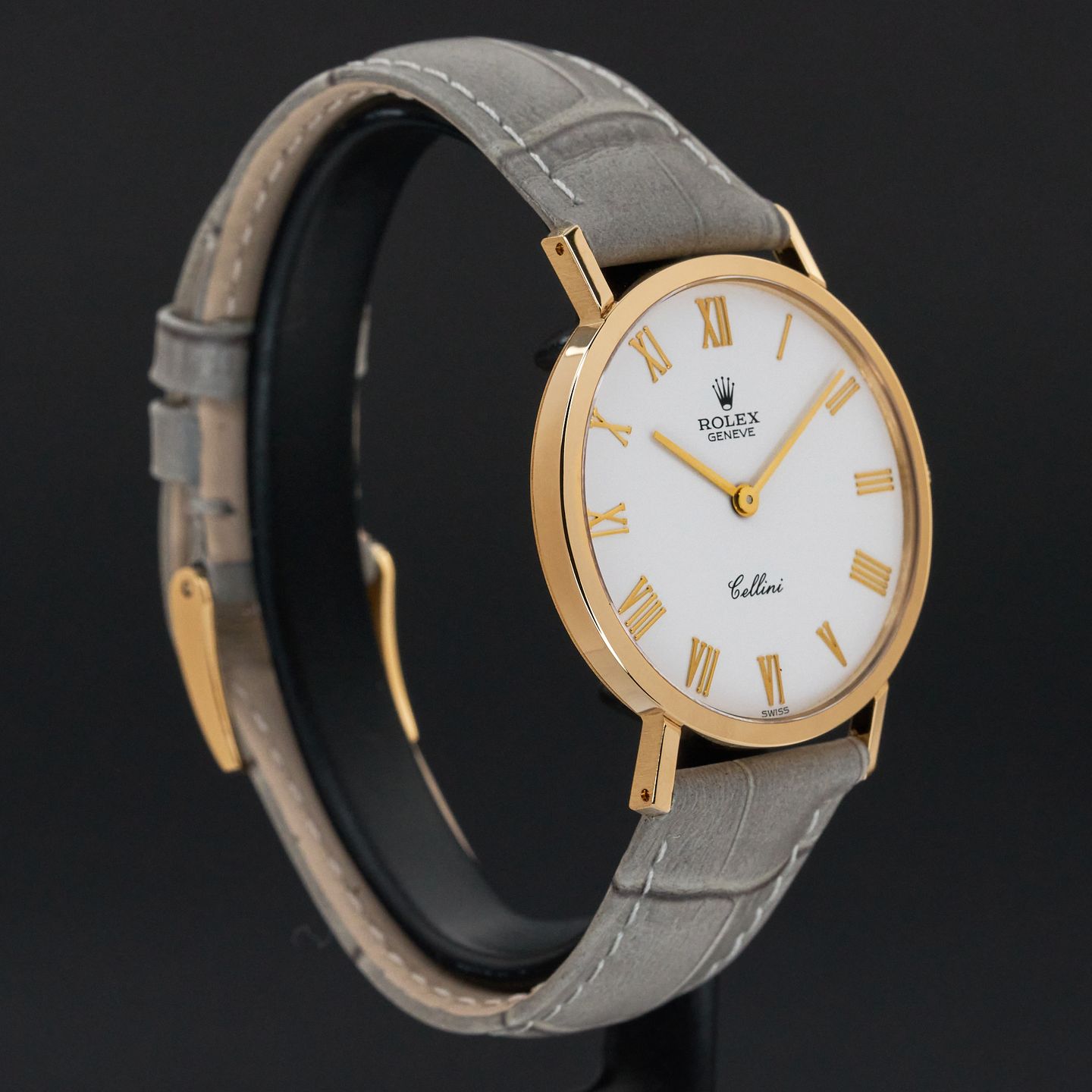 Rolex Cellini 4112 (1990) - White dial 32 mm Yellow Gold case (5/8)