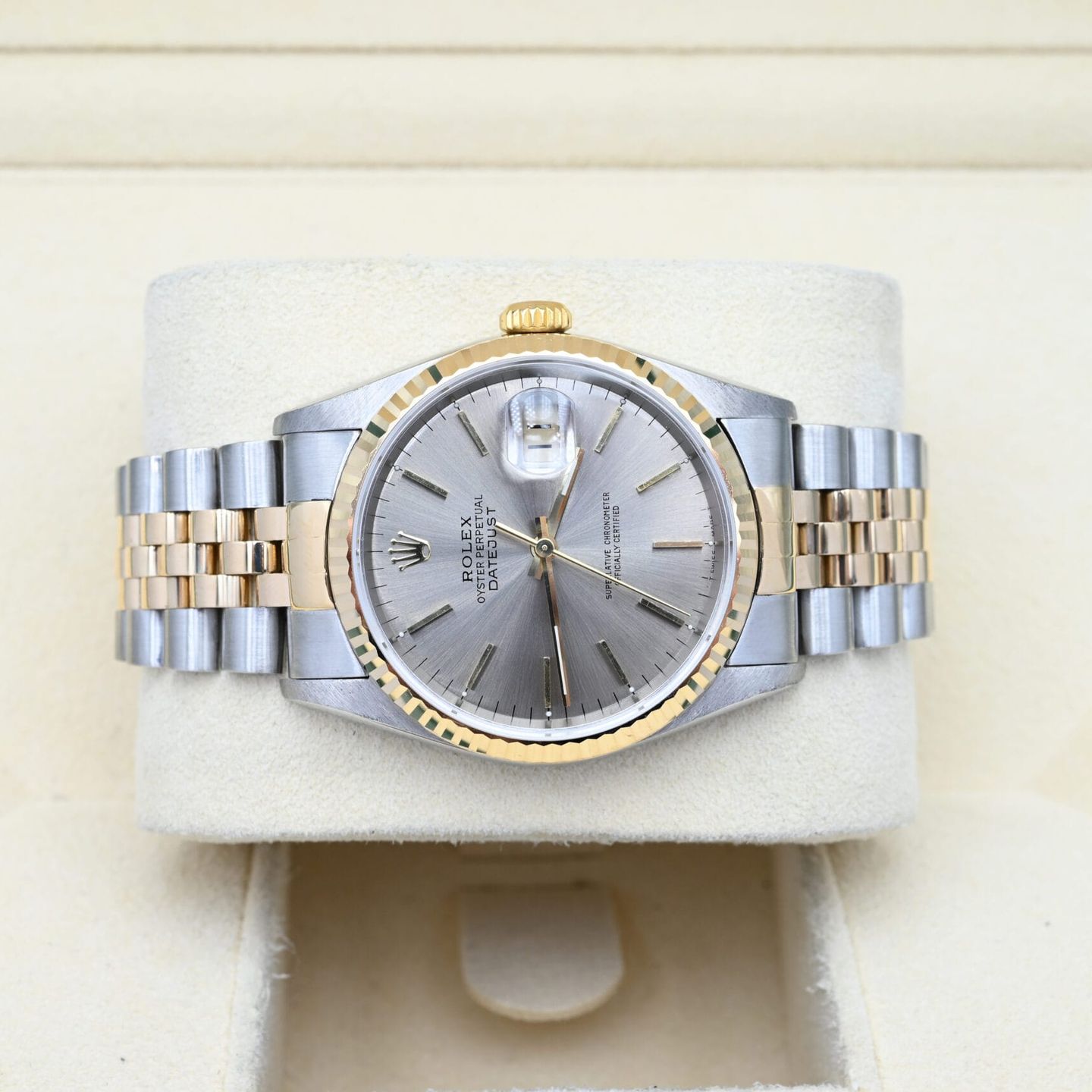 Rolex Datejust 36 16233 (1993) - Grijs wijzerplaat 36mm Goud/Staal (5/7)