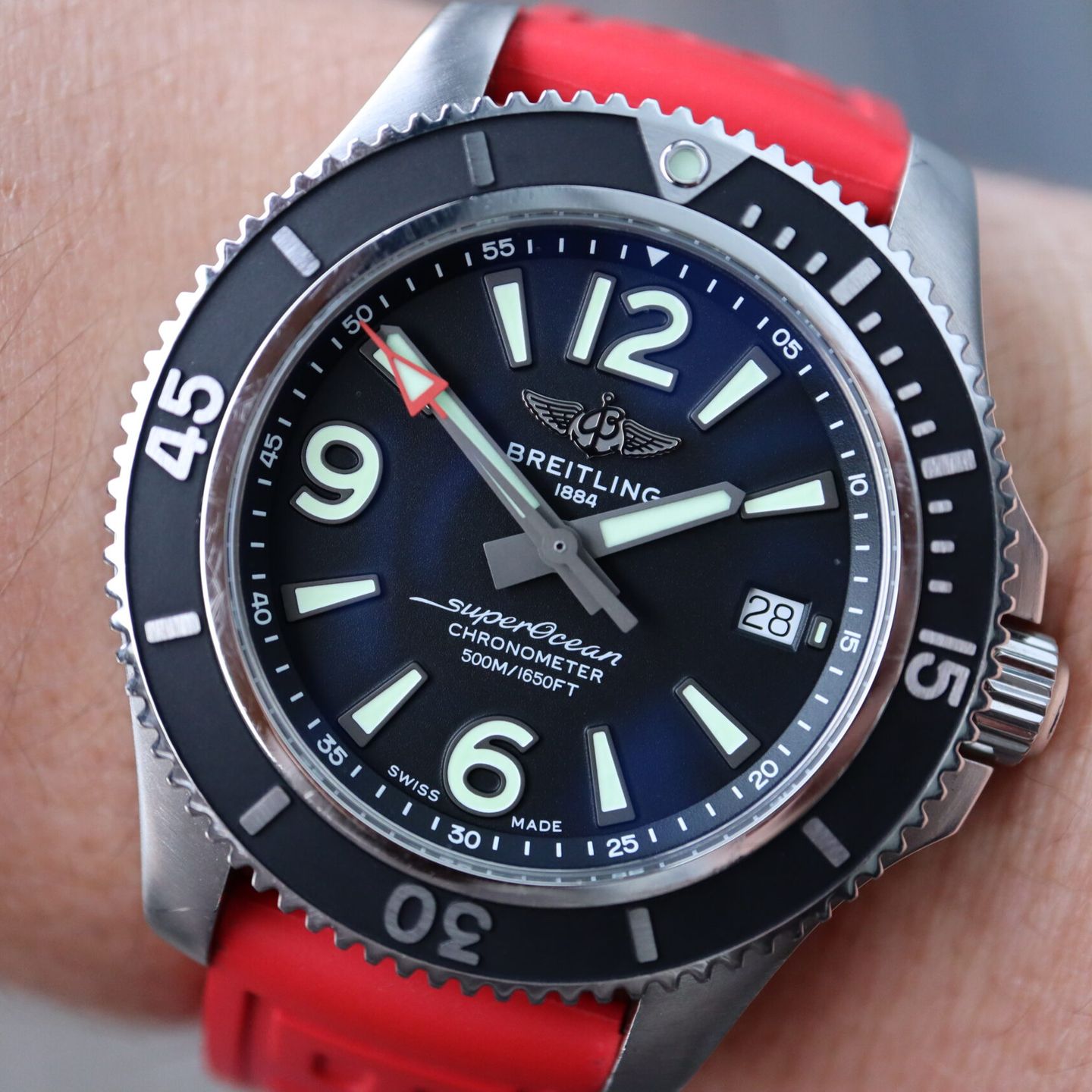 Breitling Superocean 42 A17366021B1S2 (2021) - Zwart wijzerplaat 42mm Staal (1/8)