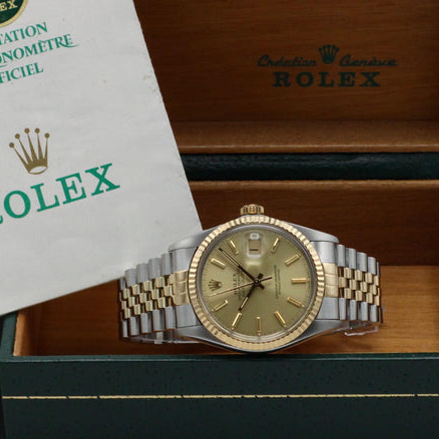 Rolex Datejust 36 16013 (1986) - Goud wijzerplaat 36mm Goud/Staal (3/7)