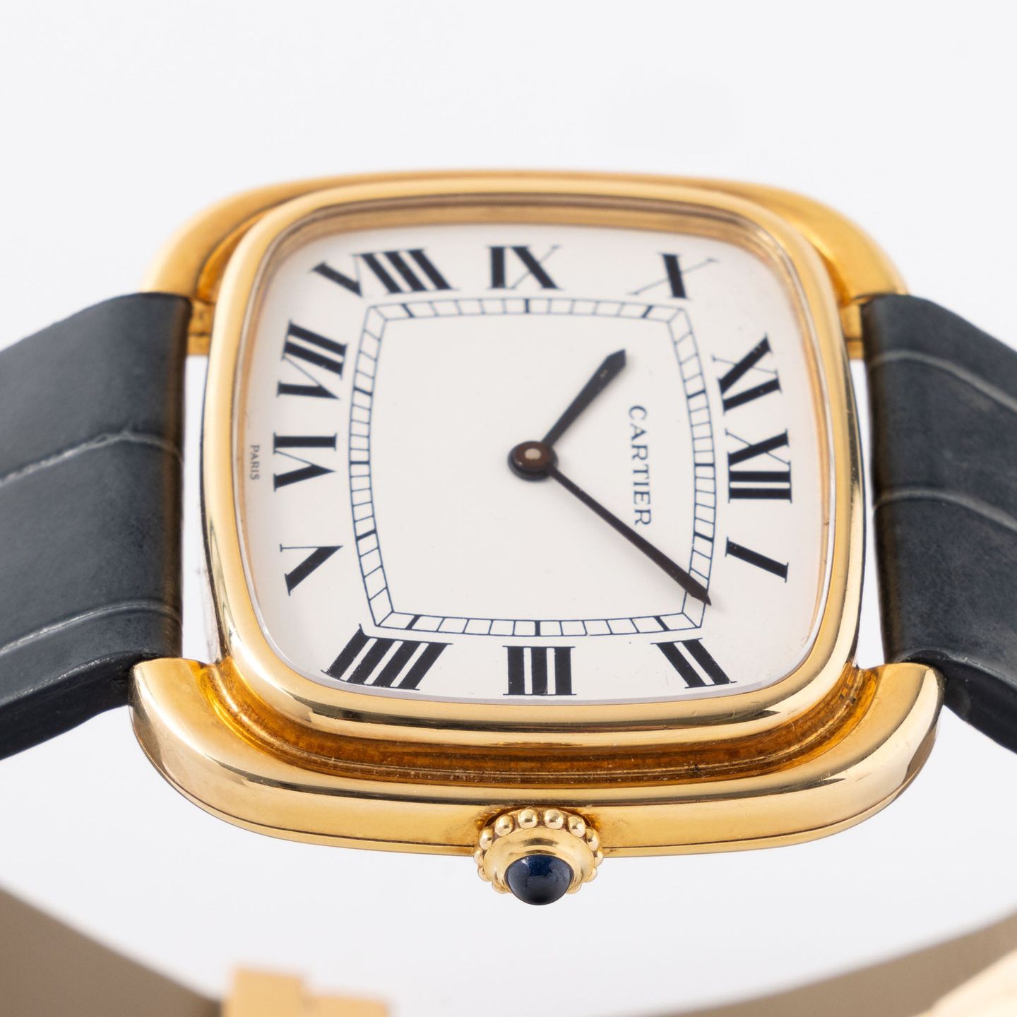 Cartier Vintage 9705 (1970) - White dial 35 mm Yellow Gold case (5/8)