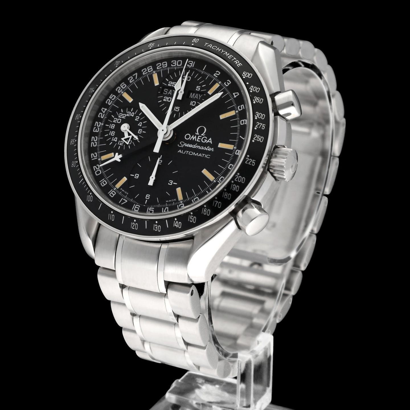 Omega Speedmaster Day Date 3520.50.00 (1998) - Black dial 39 mm Steel case (2/8)