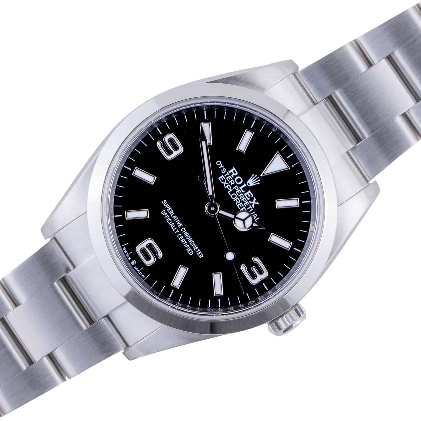 Rolex Explorer 124270 (2023) - Zwart wijzerplaat 36mm Staal (1/8)