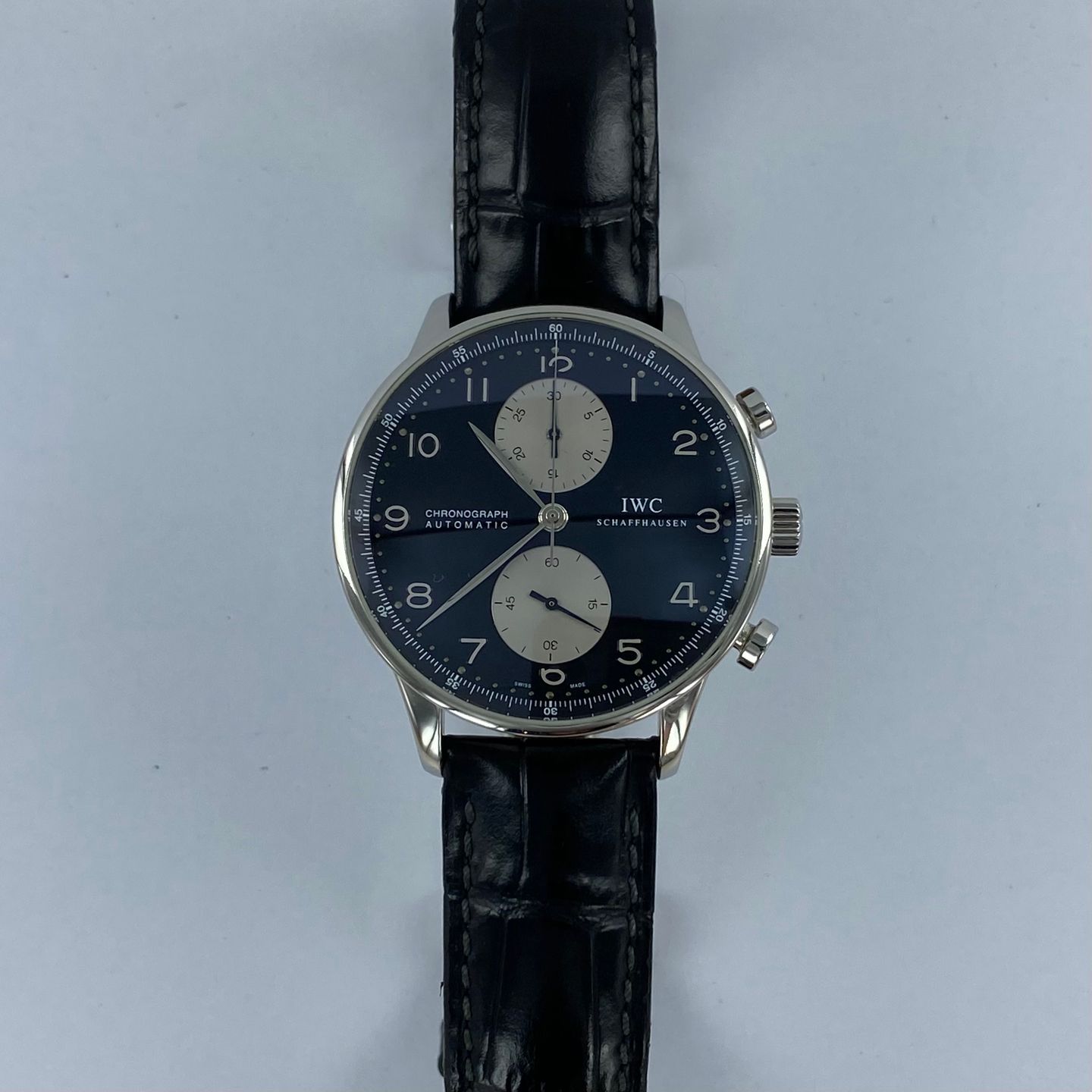 IWC Portuguese Chronograph IW371605 (Onbekend (willekeurig serienummer)) - Zilver wijzerplaat 41mm Staal (5/6)
