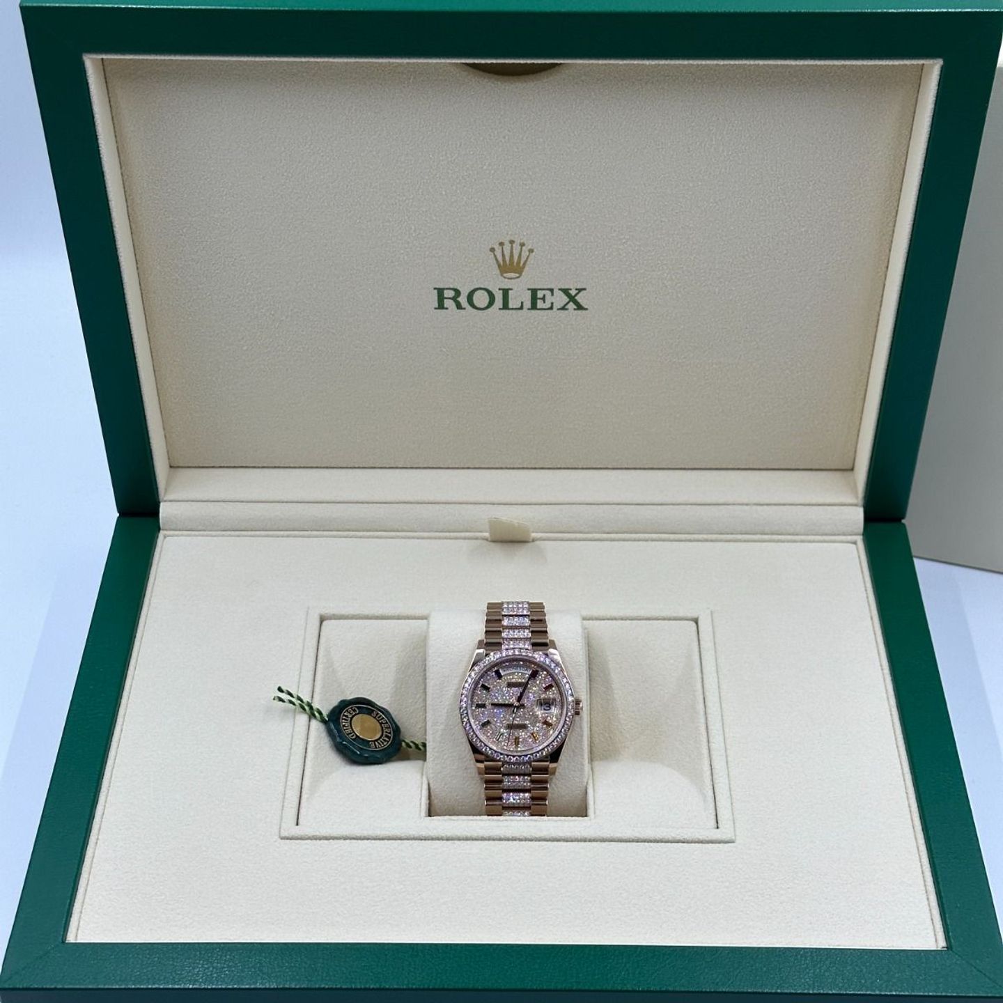 Rolex Day-Date 36 128345RBR (2024) - Diamant wijzerplaat 36mm Roségoud (4/8)