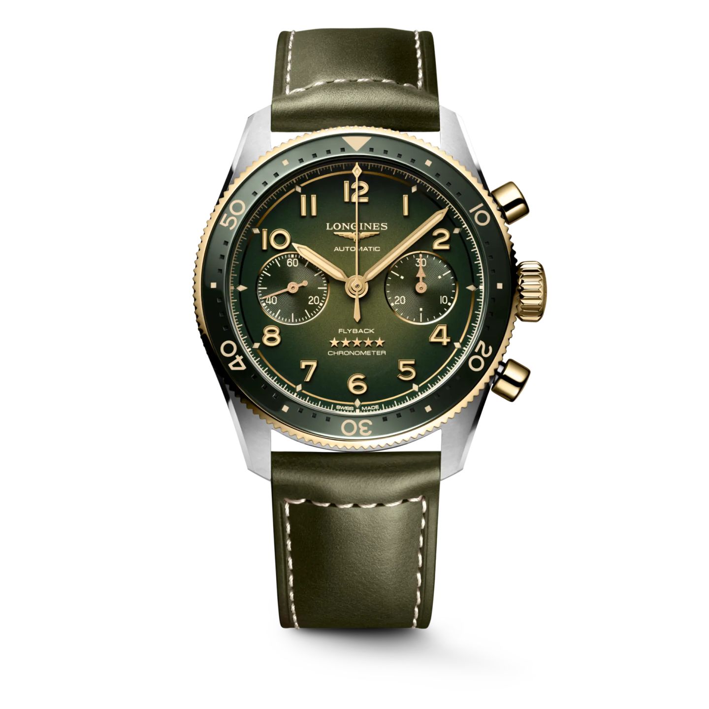 Longines Spirit L3.821.5.53.2 (2025) - Green dial 42 mm Gold/Steel case (1/1)