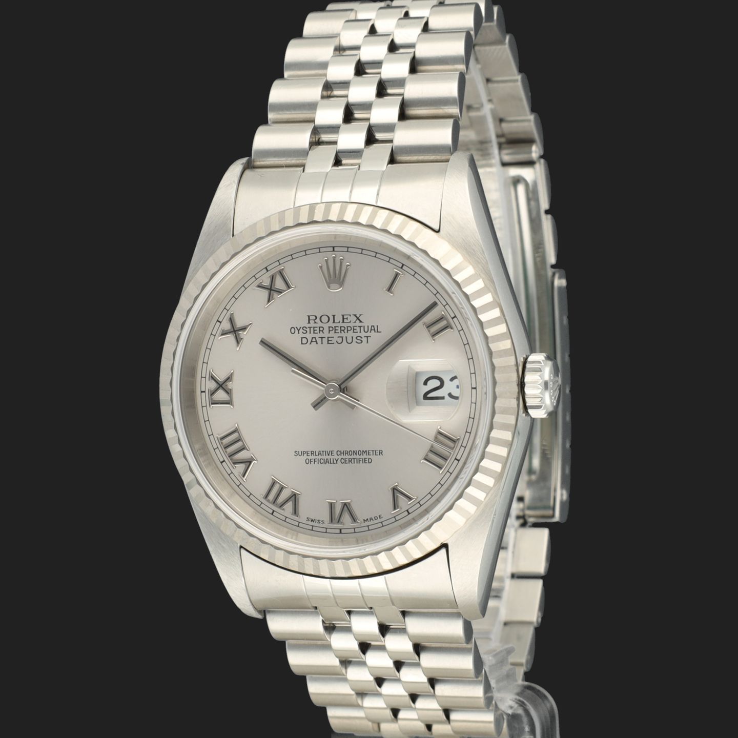 Rolex Datejust 36 16234 (2004) - Zilver wijzerplaat 36mm Staal (1/8)