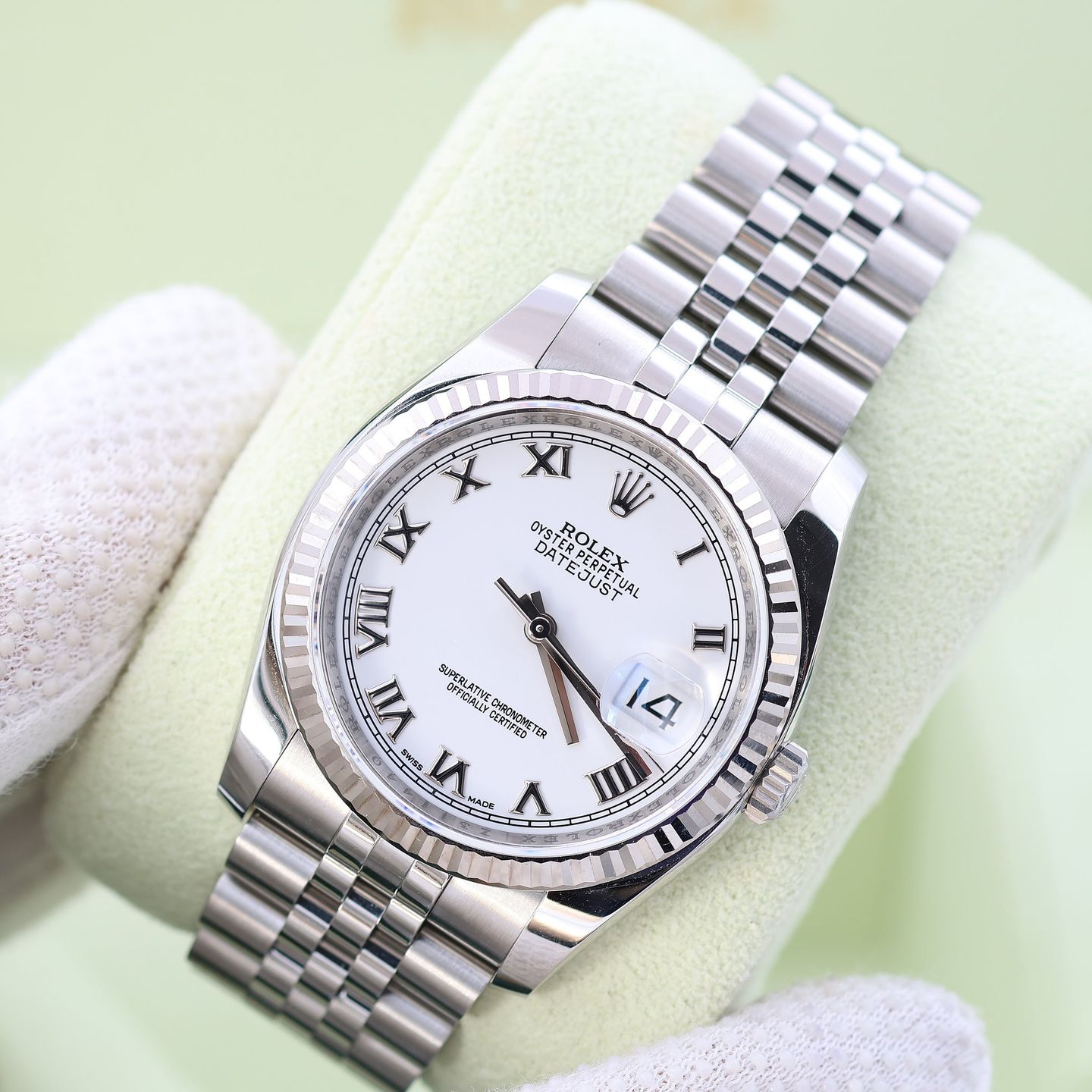 Rolex Datejust 36 116234 (2007) - Wit wijzerplaat 36mm Staal (3/8)