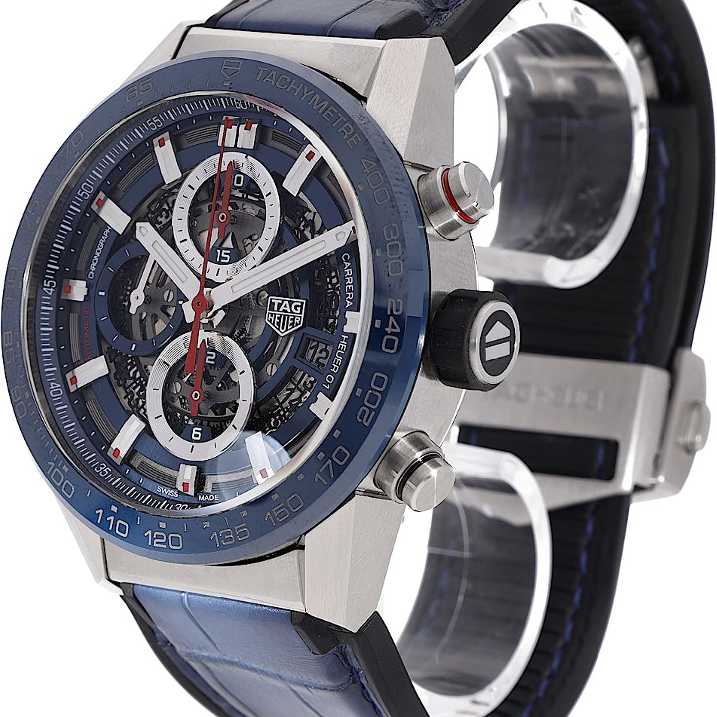 TAG Heuer Carrera Calibre HEUER 01 CAR201T.FC6406 (2021) - Transparent dial 43 mm Steel case (3/5)
