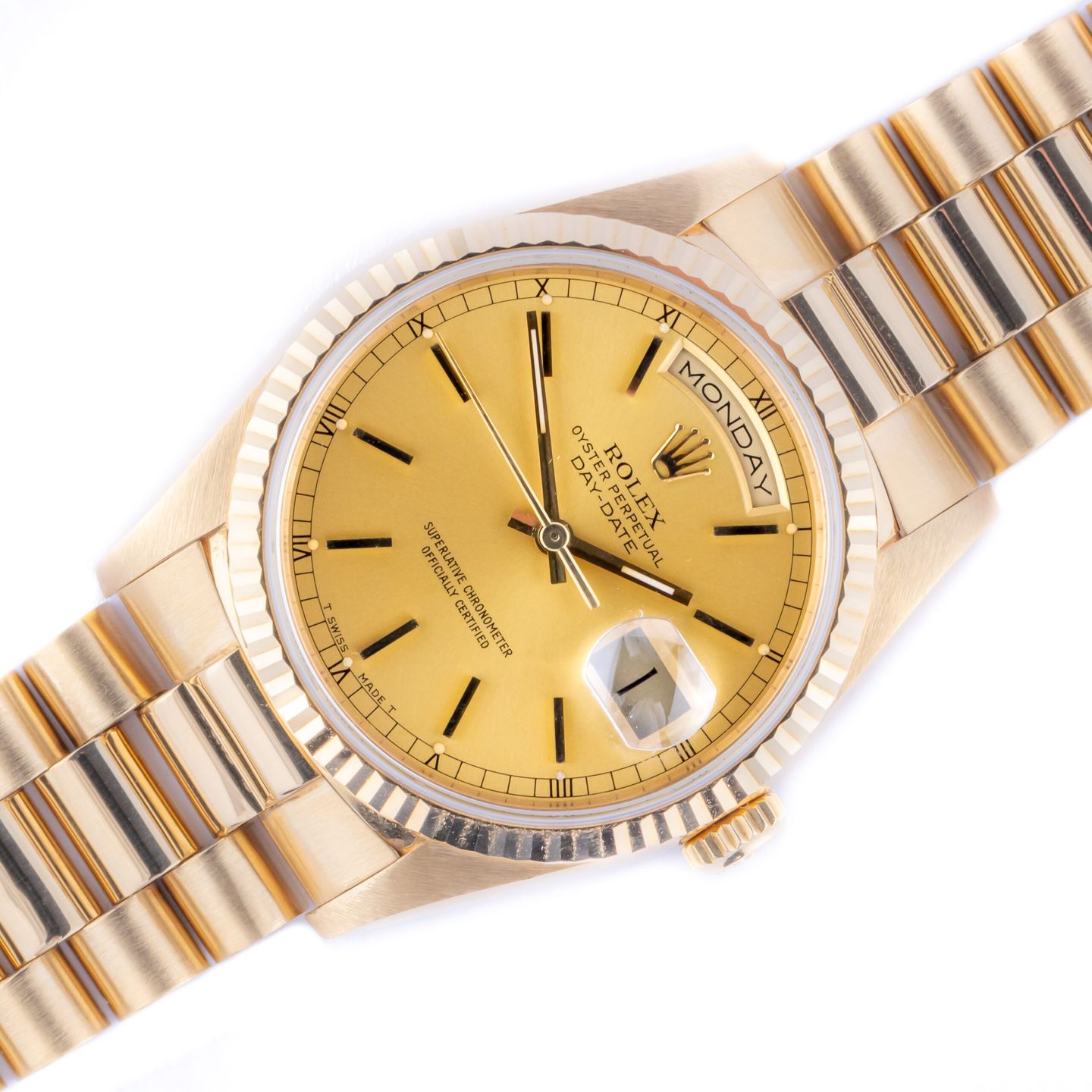Rolex Day-Date 36 18238 (1988) - Champagne dial 36 mm Yellow Gold case (1/7)