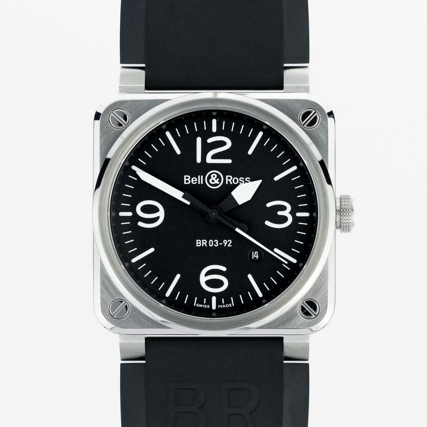 Bell & Ross BR 03 BR03-92 Commando (Onbekend (willekeurig serienummer)) - Grijs wijzerplaat 43mm Staal (1/8)