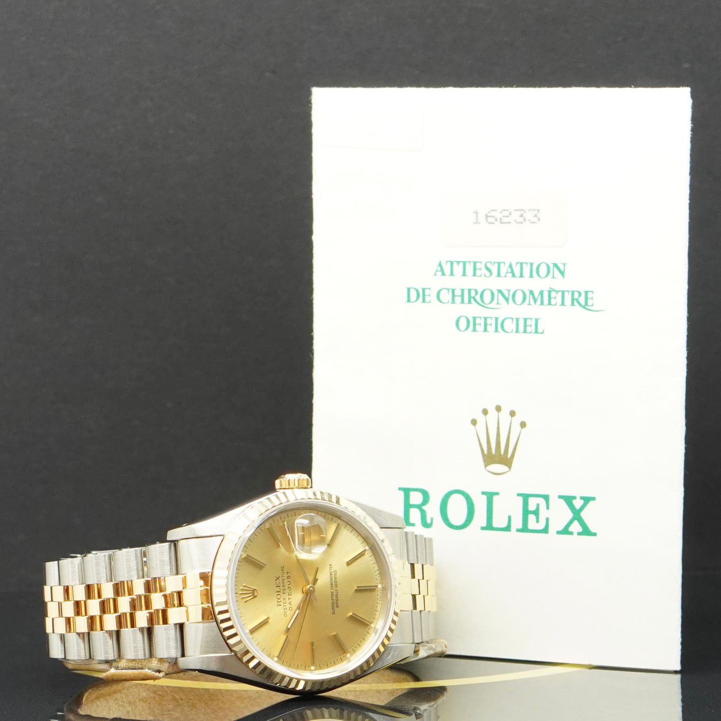 Rolex Datejust 36 16233 (1992) - Gold dial 36 mm Gold/Steel case (5/7)