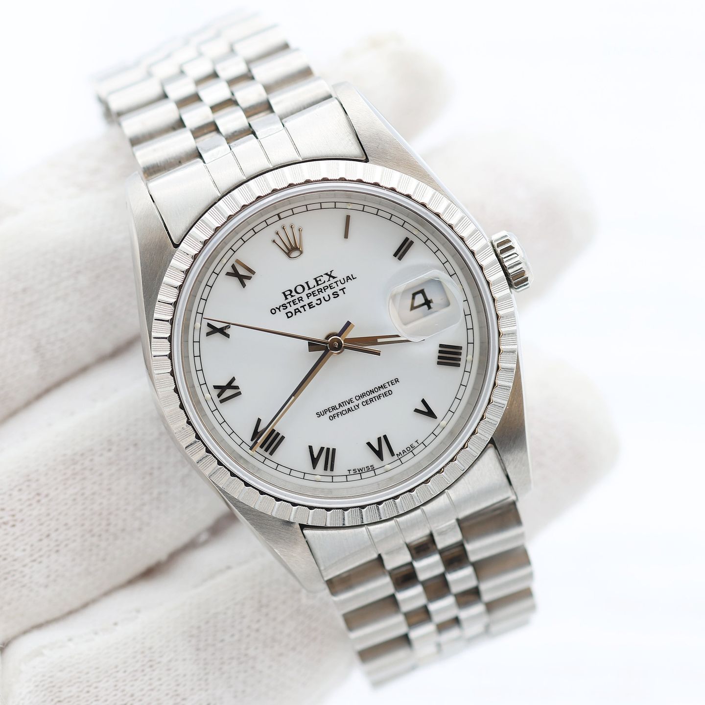 Rolex Datejust 36 16220 (Onbekend (willekeurig serienummer)) - Wit wijzerplaat 36mm Staal (1/7)