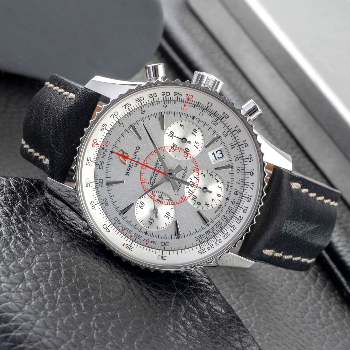 Breitling Montbrillant AB0130012/G709 (Unknown (random serial)) - Silver dial 40 mm Steel case (2/8)