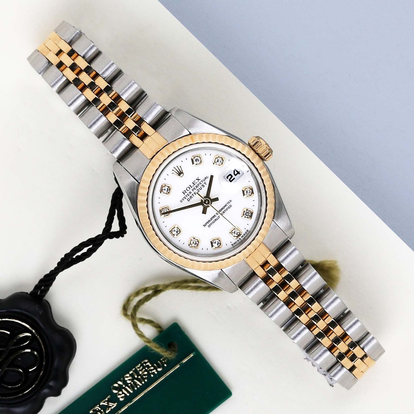 Rolex Lady-Datejust 69173 (1998) - Wit wijzerplaat 26mm Goud/Staal (1/8)