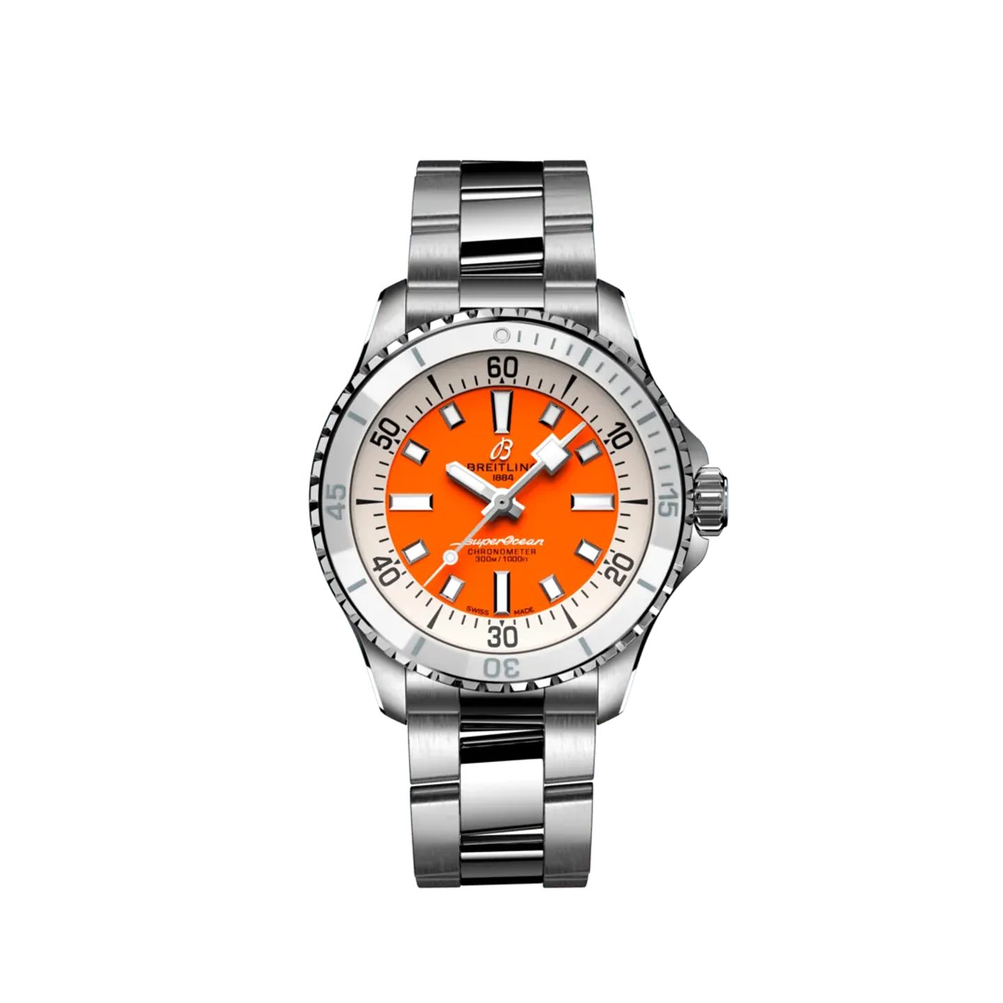 Breitling Superocean A17377211O1A1 (2024) - Oranje wijzerplaat 36mm Staal (1/5)