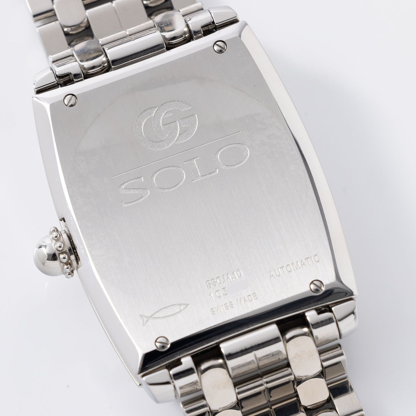 Gérald Genta Solo SS0.M10 (2000) - Pearl dial 37 mm Steel case (6/6)