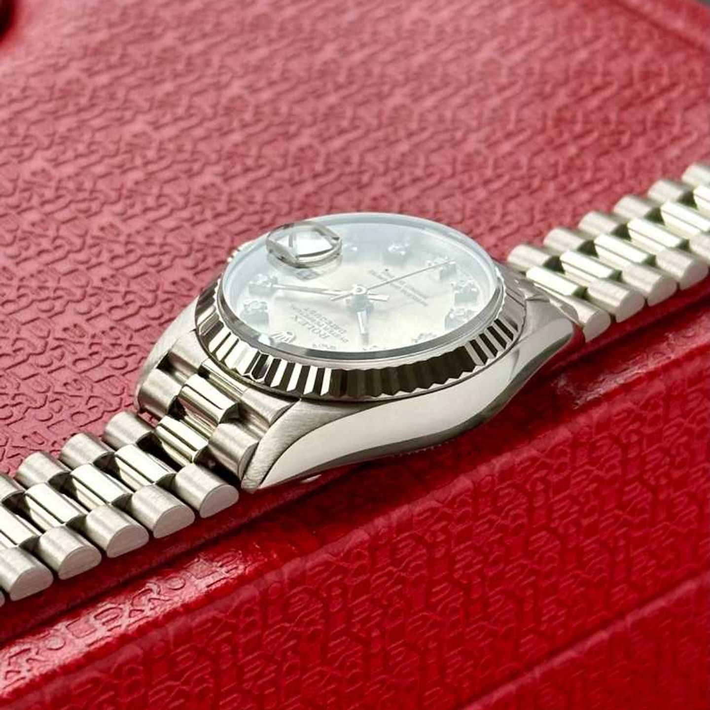 Rolex Lady-Datejust 69179 (1990) - Zilver wijzerplaat 26mm Witgoud (7/8)