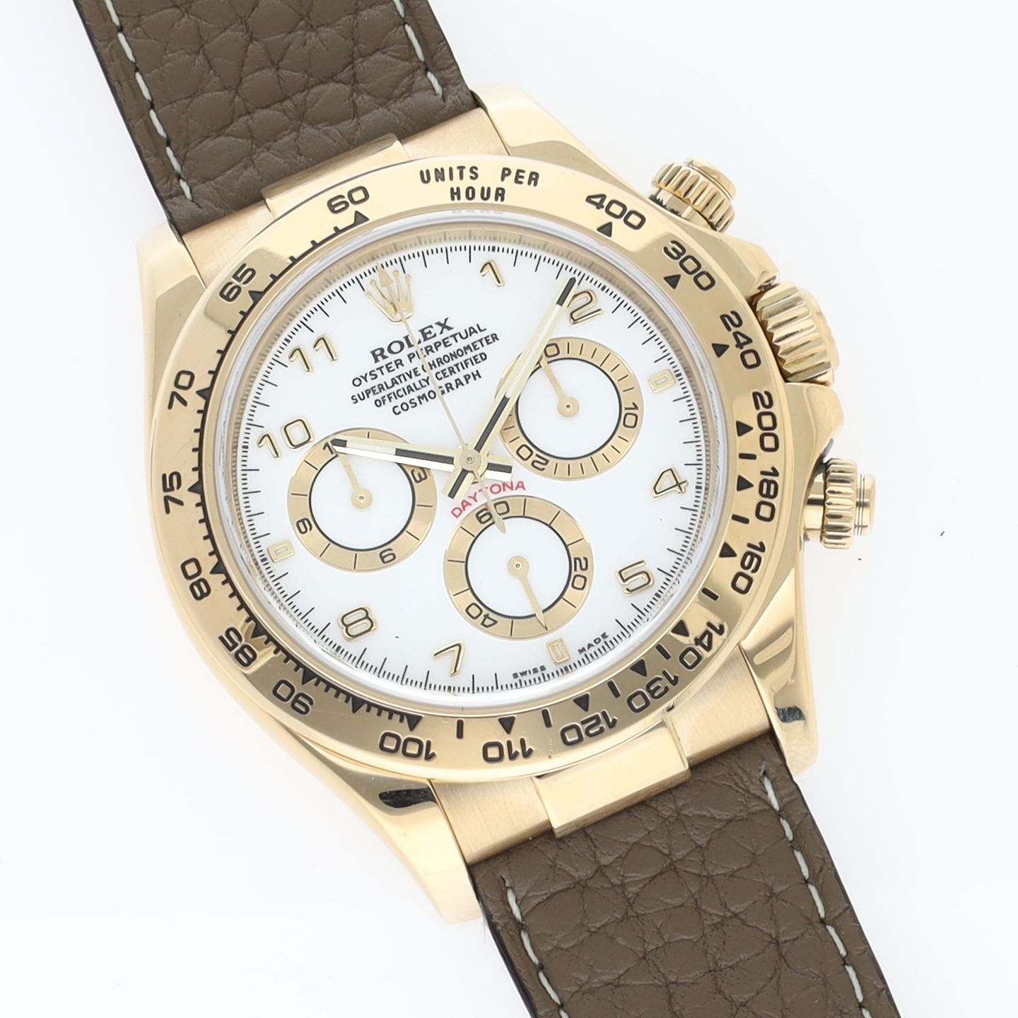 Rolex Daytona 116518 (2001) - White dial 40 mm Yellow Gold case (3/8)