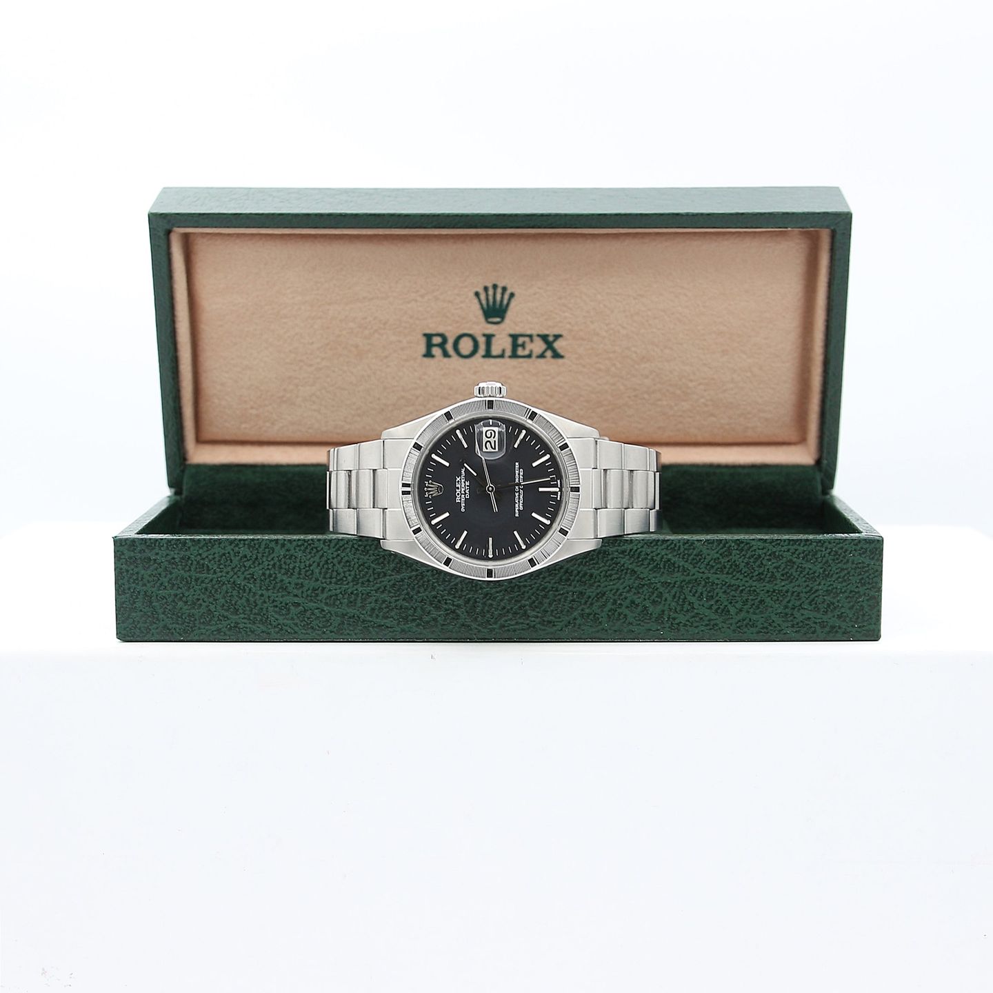 Rolex Oyster Perpetual Date 1501 (Unknown (random serial)) - Black dial 34 mm Steel case (2/7)