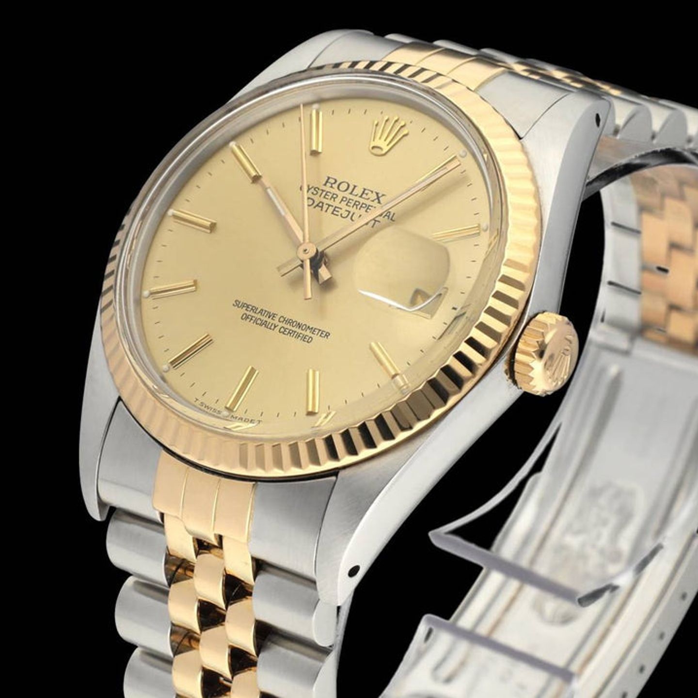 Rolex Datejust 36 16013 (1988) - Gold dial 36 mm Gold/Steel case (7/7)