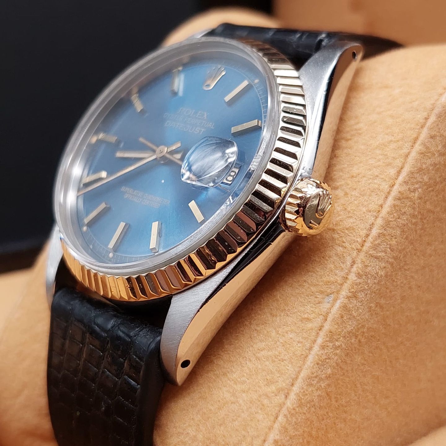 Rolex Datejust 1601 (1975) - Blue dial 36 mm Steel case (5/6)