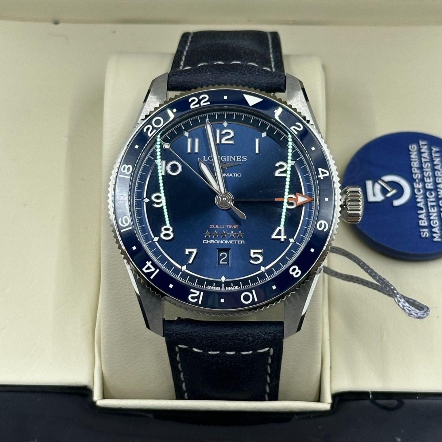 Longines Spirit L3.812.4.93.2 (2023) - Blauw wijzerplaat 42mm Staal (3/8)