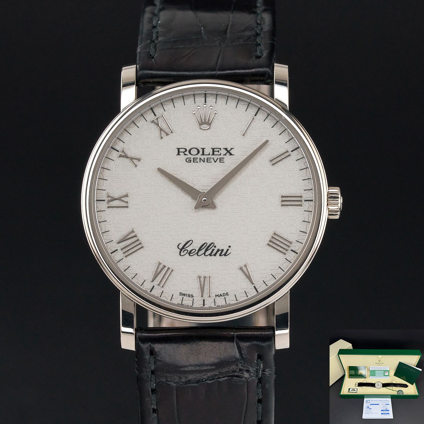 Rolex Cellini Time 5115 (2014) - Silver dial 32 mm White Gold case (1/8)