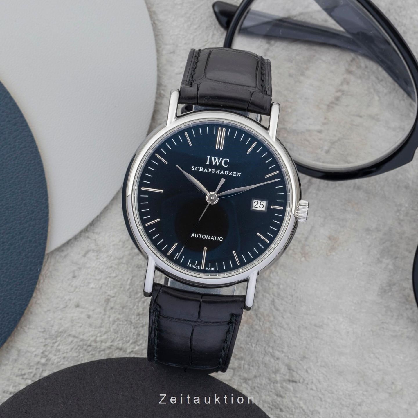IWC Portofino Automatic IW356308 (Onbekend (willekeurig serienummer)) - Zwart wijzerplaat 39mm Staal (3/8)