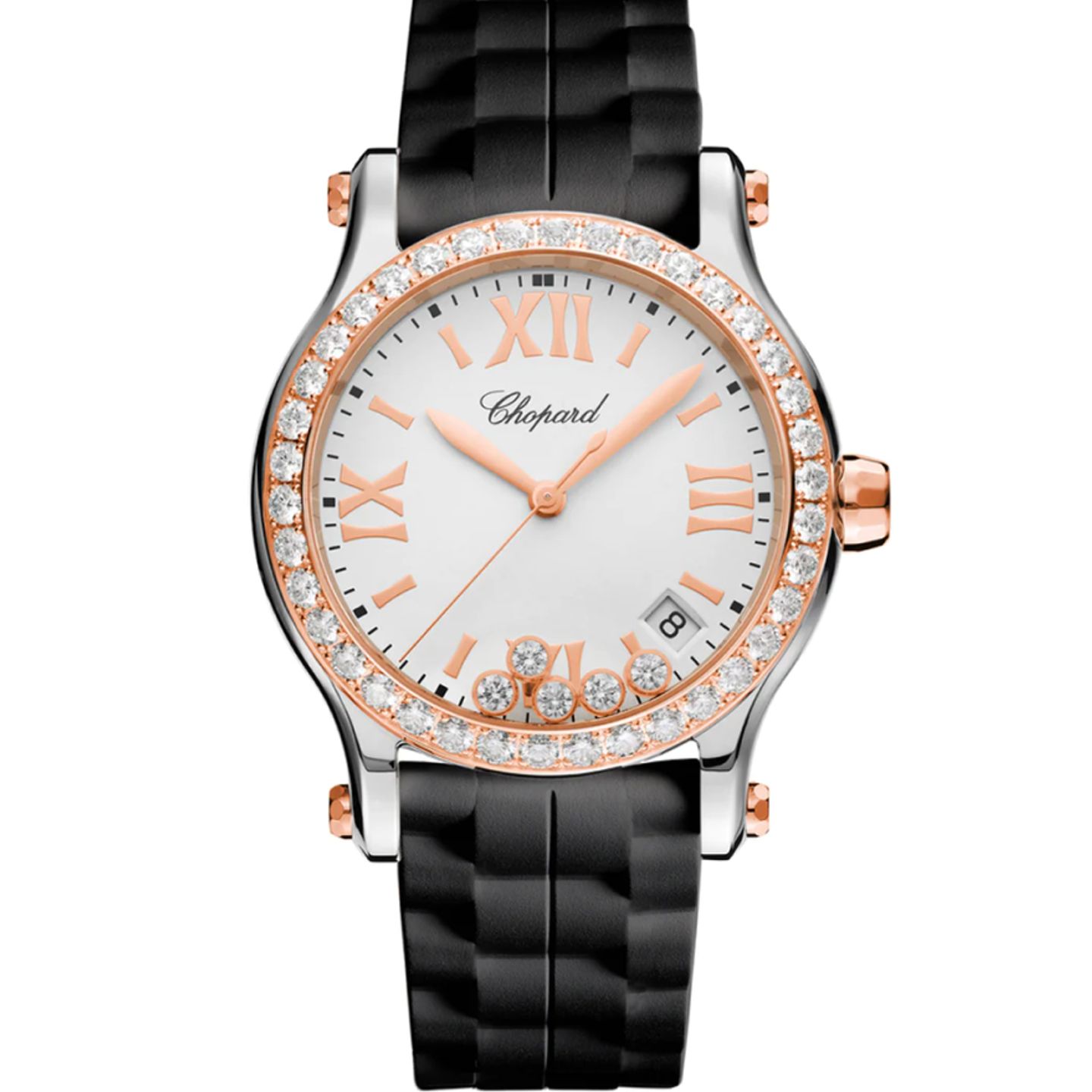 Chopard Happy Sport 278590-6003 (2023) - Wit wijzerplaat 30mm Roségoud (1/8)