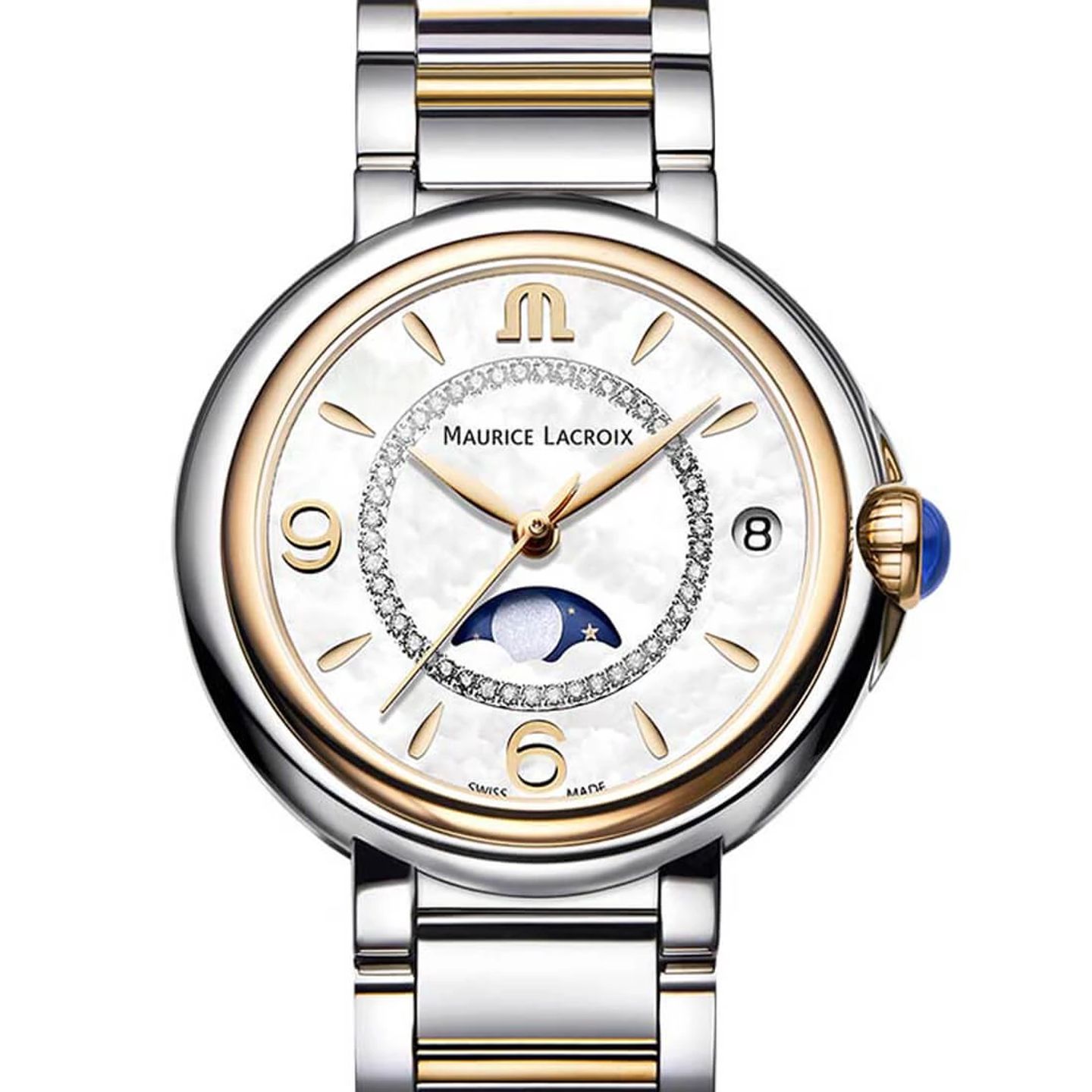 Maurice Lacroix Fiaba FA1084-PVP13-150-1 (2024) - Pearl dial 32 mm Gold/Steel case (2/3)