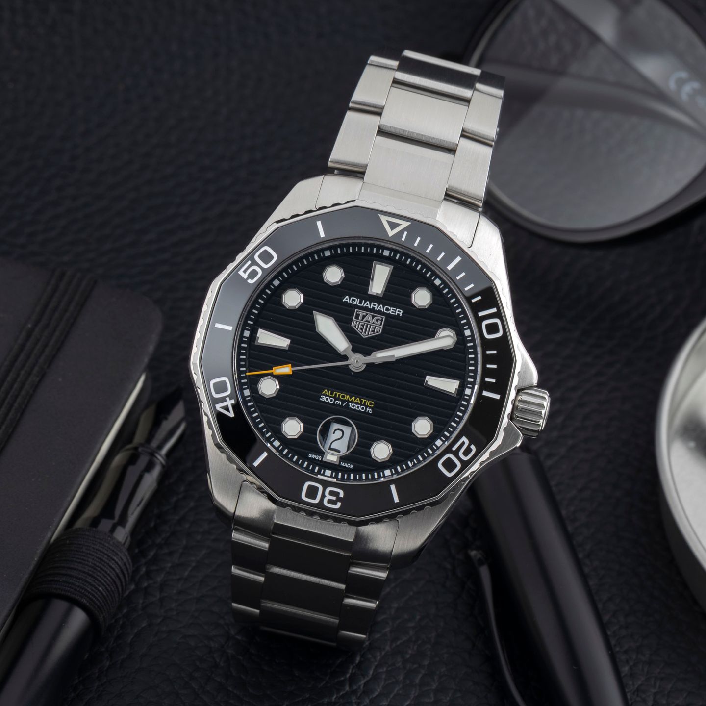 TAG Heuer Aquaracer 300M WBP201A.BA0632 (Unknown (random serial)) - Black dial 43 mm Steel case (1/8)