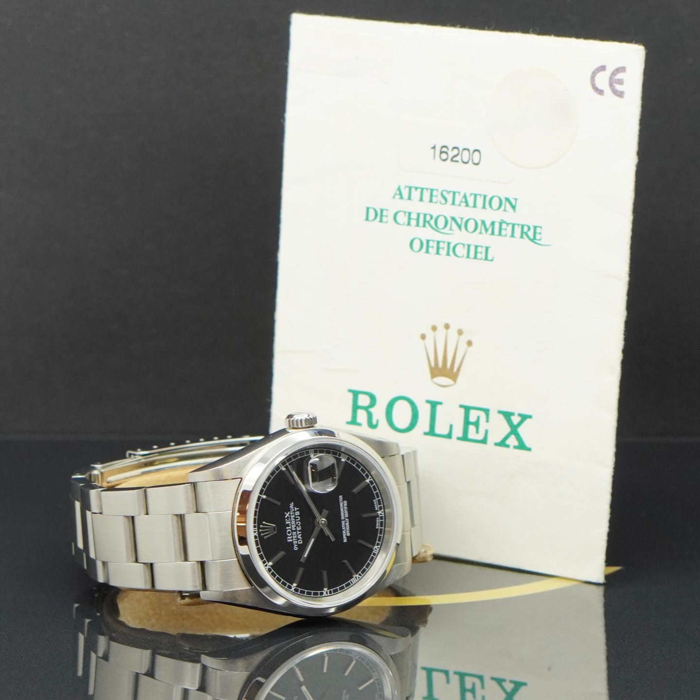 Rolex Datejust 36 16200 (2002) - Zwart wijzerplaat 36mm Staal (5/7)