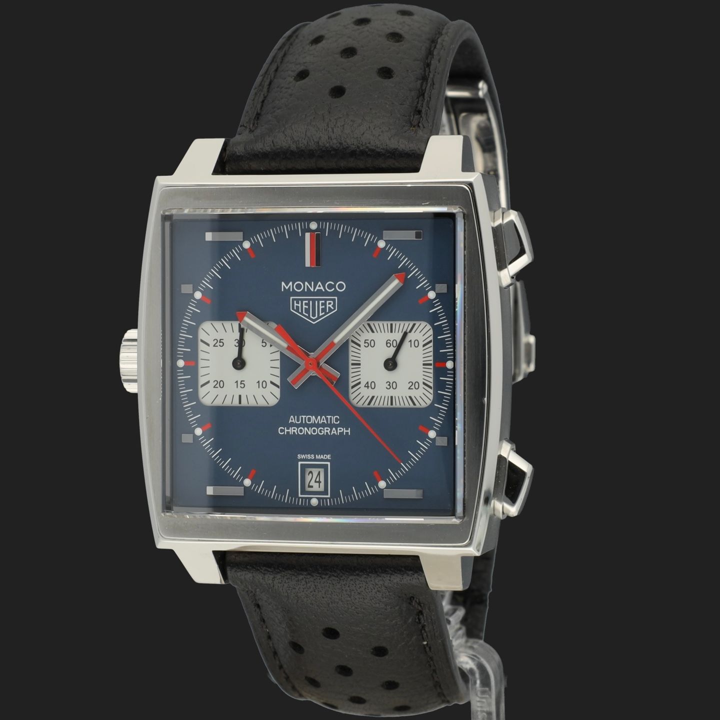 TAG Heuer Monaco Calibre 11 CAW211P.FC6356 (Onbekend (willekeurig serienummer)) - Blauw wijzerplaat 39mm Staal (1/8)